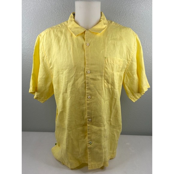 Tommy Bahama Other - Tommy Bahama Men XL Linen Yellow Short Sleeve Shirt